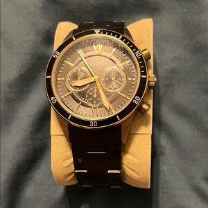Fossil Black and Gold Men's Watch